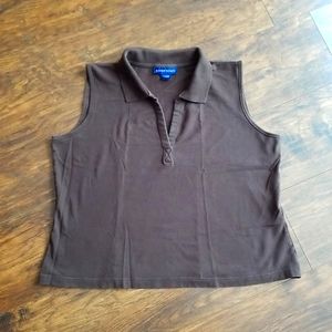 No sleeve Brown Blouse in excellent condition